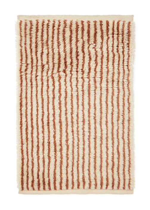 Ferm Living Kami Knotted vloerkleed-80x120 cm-Off-White/Red Brown Express Levering