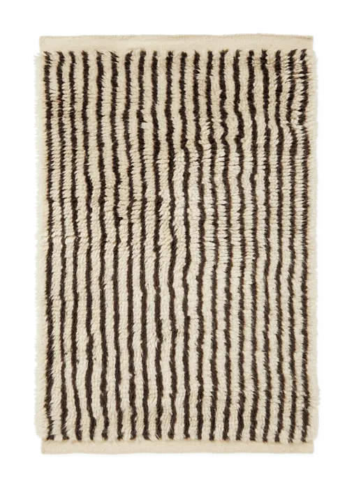 Ferm Living Kami Knotted vloerkleed-80x120 cm-Off-White/Coffee Beperkte Voorraad
