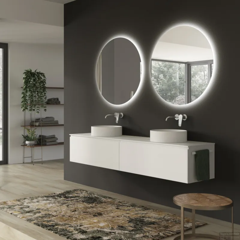 Exclusieve Aanbieding Ronde Badkamerspiegel Xenz Salo met Rondom Ledverlichting 80 cm