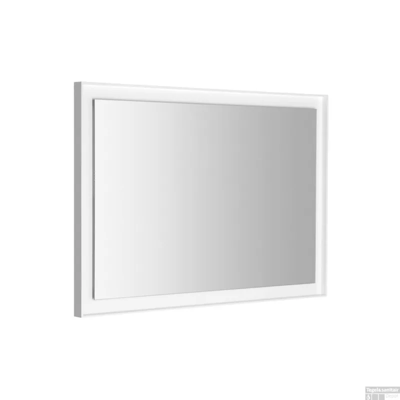 Badkamerspiegel Sapho Flut 100x70 cm LED-Verlichting Omlijsting Wit Dagaanbieding
