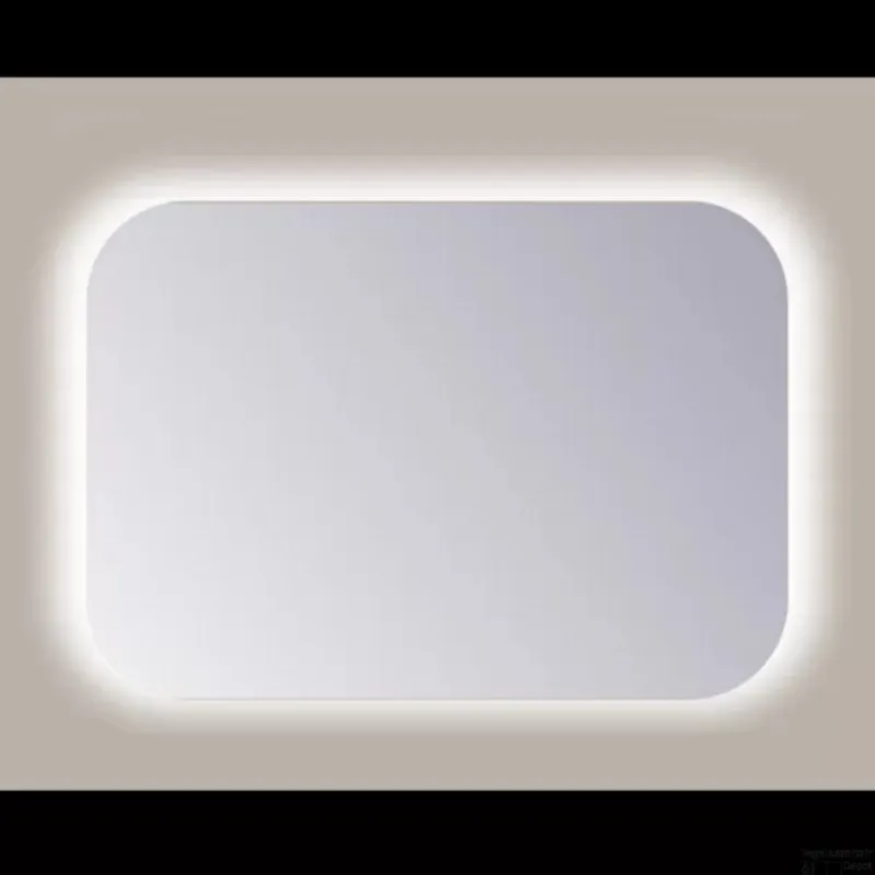 Spiegel Sanicare Q-Mirrors 75x60 cm Rechthoek Met Rondom LED Cold White en Afstandsbediening incl. ophangmateriaal Speciale Aanbieding