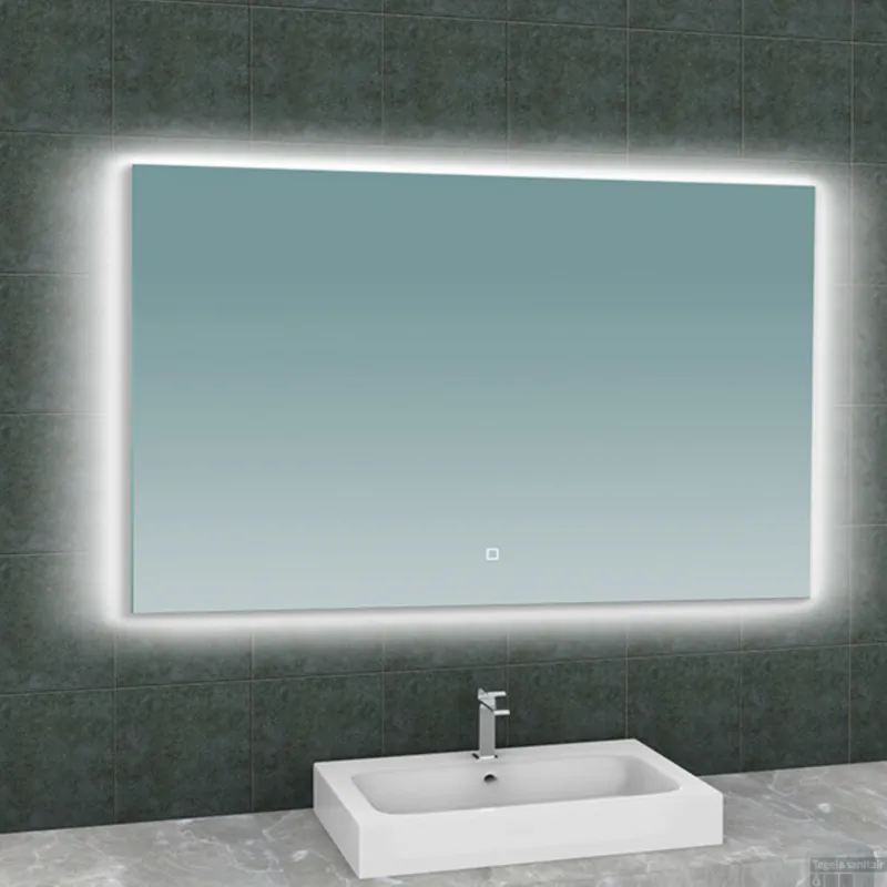 Merkproduct Badkamerspiegel BWS Luc Rechthoek Inclusief LED Verlichting Backlight 120 cm