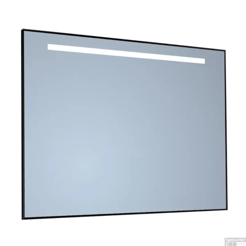 Merkproduct Spiegel Sanicare Q-Mirrors 90x70 cm Rechthoek Met Aan De Bovenkant LED Warm White, Omlijsting Chroom incl. ophangmateriaal Met Afstandsbediening