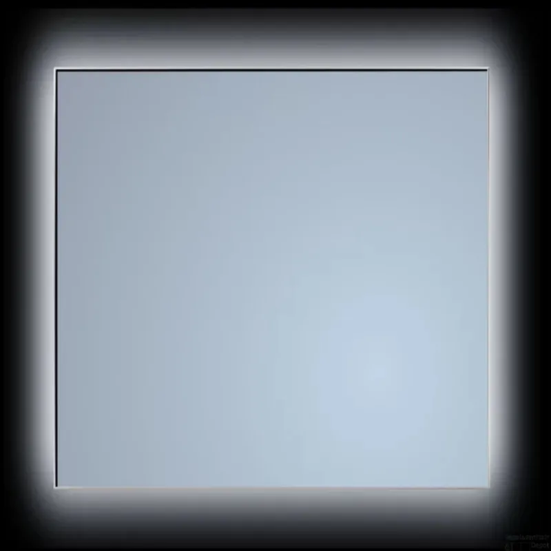Spiegel Sanicare Q-Mirrors 85x70 cm Rechthoek Met Rondom LED Cold White, Omlijsting Aluminium incl. ophangmateriaal Met Afstandsbediening Finale Uitverkoop
