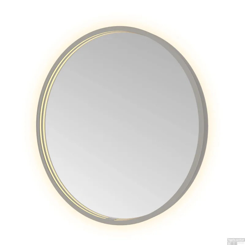 Spiegel Hotbath &MORE 60x60 cm LED-Verlichting Spiegelverwarming Rond Geborsteld Gunmetal Merkproduct
