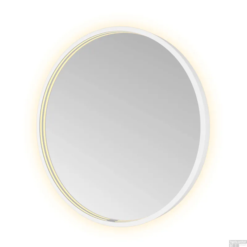 Spiegel Hotbath &MORE 60x60 cm LED-Verlichting Spiegelverwarming Rond Mat Wit Voordeelprijs