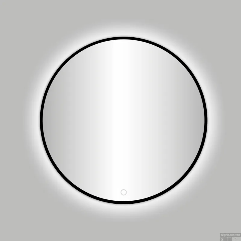Koopje Badkamerspiegel Best Design Venetie Nero LED Verlichting 120x120 cm Rond Mat Zwart