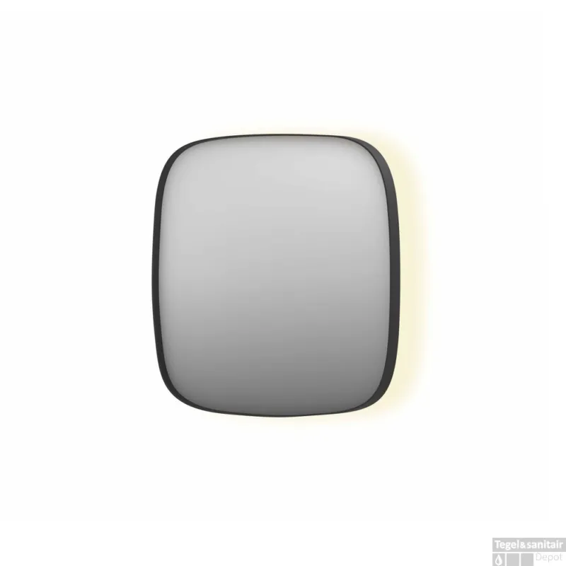 Tijdelijk Beschikbaar Spiegel INK SP30 60x4x60 cm incl. Indirect LED-Verlichting Rondom en Spiegelverwarming Mat Zwart