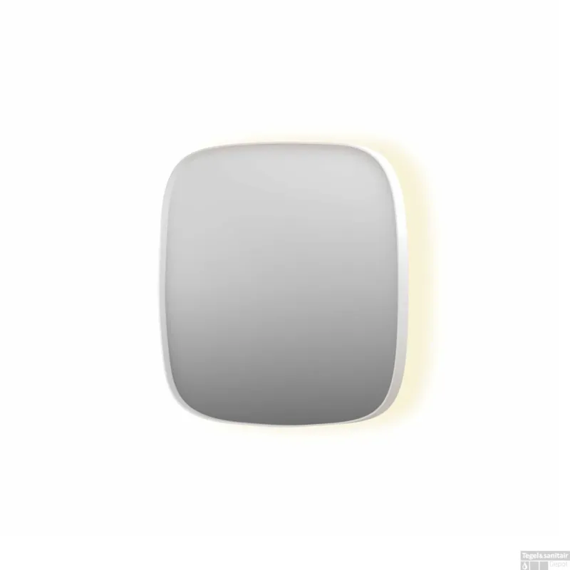 Spiegel INK SP30 60x4x60 cm incl. Indirect LED-Verlichting Rondom en Spiegelverwarming Mat Wit Aanbieding