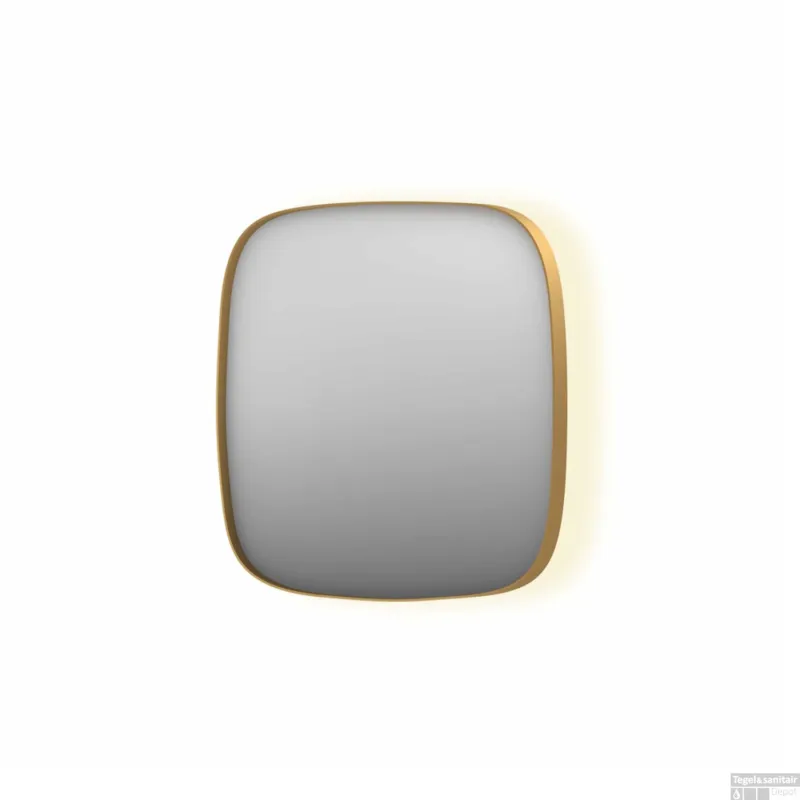 Nieuw Spiegel INK SP30 60x4x60 cm incl. Indirect LED-Verlichting Rondom en Spiegelverwarming Geborsteld Mat Goud