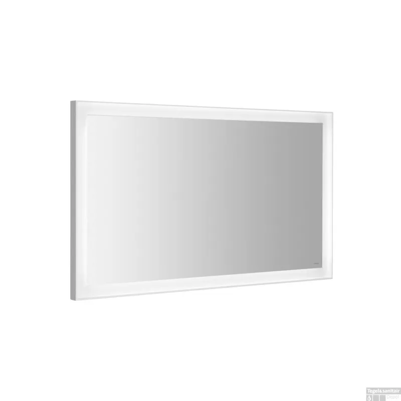 Seizoensaanbieding Badkamerspiegel Sapho Flut 120x70 cm LED-Verlichting Omlijsting Wit