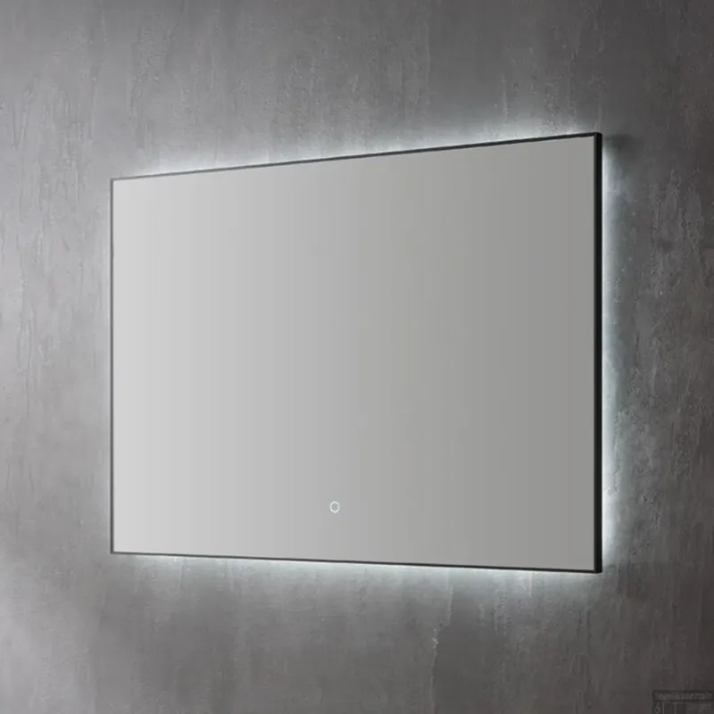 Meest Verkocht Spiegel Sanilux Daigi Decor Met Indirecte LED Verlichting 3 Kleur Instelbaar En Dimbaar 140 Mat Zwart