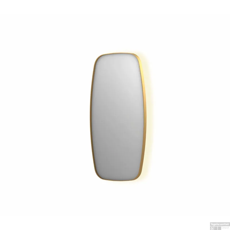 Merkproduct Spiegel INK SP30 40x4x80 cm incl. Indirect LED-Verlichting Rondom en Spiegelverwarming Geborsteld Mat Goud