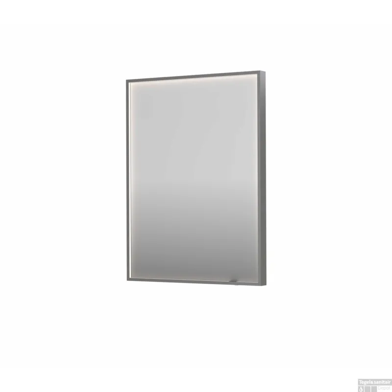 Spiegel INK SP19 60x4x80 cm incl. direct LED-Verlichting Rondom en Spiegelverwarming Geborsteld RVS Populair