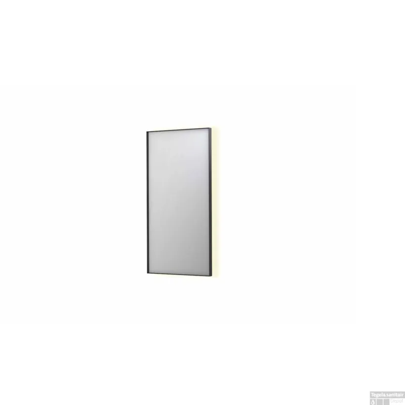 Spiegel INK SP32 50x4x100 cm Incl. Indirect LED-Verlichting Rondom en Spiegelverwarming Mat Zwart Weekendaanbieding