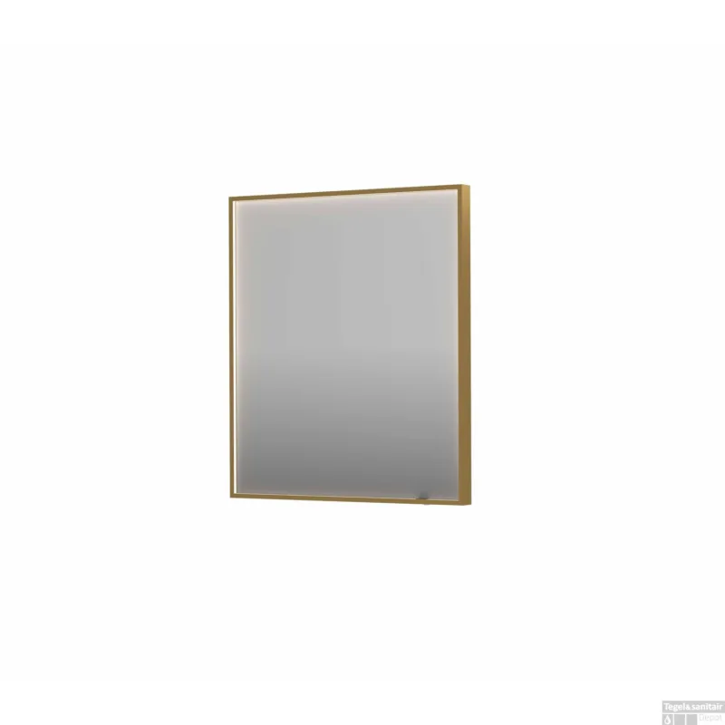 Spiegel INK SP19 70x4x80 cm incl. direct LED-Verlichting Rondom en Spiegelverwarming Geborsteld Mat Goud Favoriet