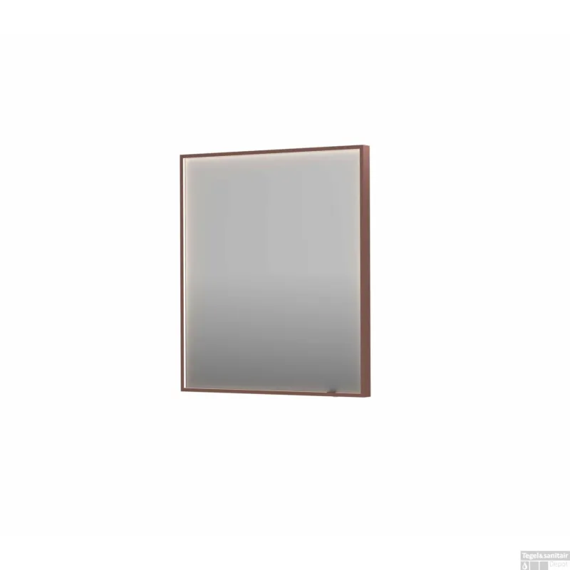 Spiegel INK SP19 70x4x80 cm incl. direct LED-Verlichting Rondom en Spiegelverwarming Geborsteld Metal Black Gratis Retour