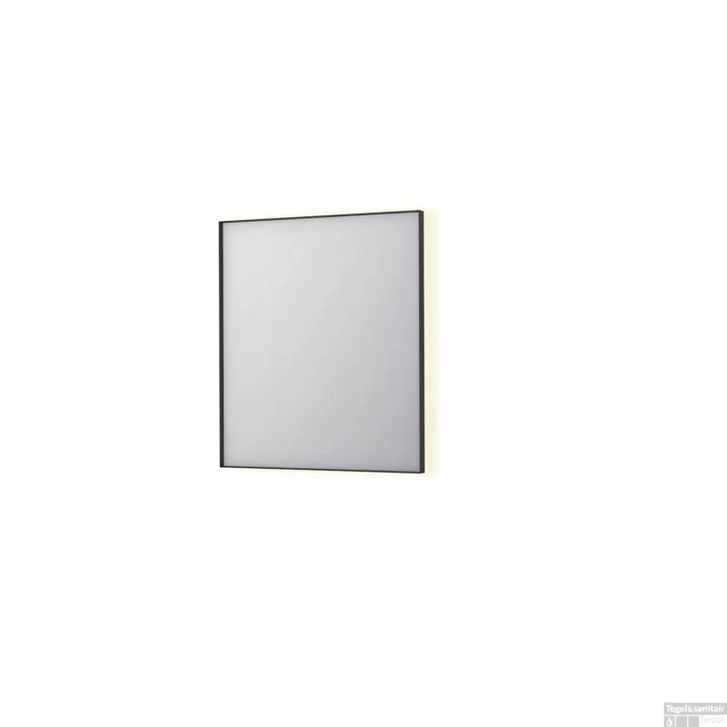 Spiegel INK SP32 70x4x80 cm Incl. Indirect LED-Verlichting Rondom en Spiegelverwarming Mat Zwart Gereduceerde Prijs