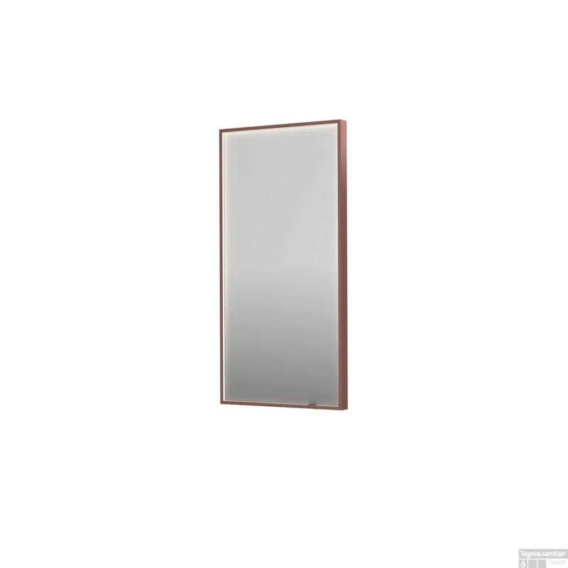 Direct Verzonden Spiegel INK SP19 50x4x100 cm incl. direct LED-Verlichting Rondom en Spiegelverwarming Geborsteld Koper