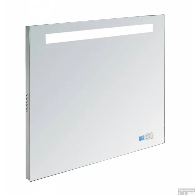 Hete Deal Badkamerspiegel met Radio Sanilux 120x70x4,5 cm TL-Verlichting Spiegelverwarming