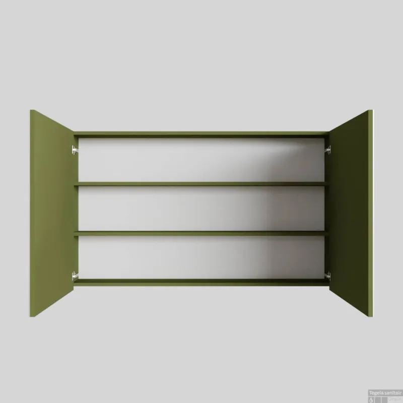 Voordeelprijs Spiegelkast BWS Cube 120x70x16 cm 2 Deuren Groen