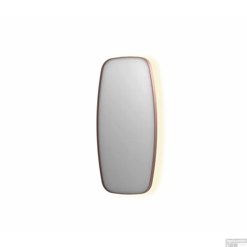 Op = Op Spiegel INK SP30 50x4x100 cm incl. Indirect LED-Verlichting Rondom en Spiegelverwarming Geborsteld Koper