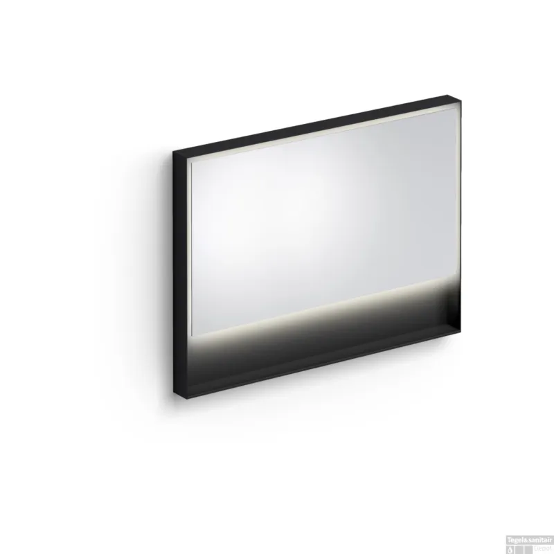 Clou Look At Me Spiegel 2700K LED-Verlichting IP44 Omlijsting In Mat Zwart 110x8x80cm Must-Have