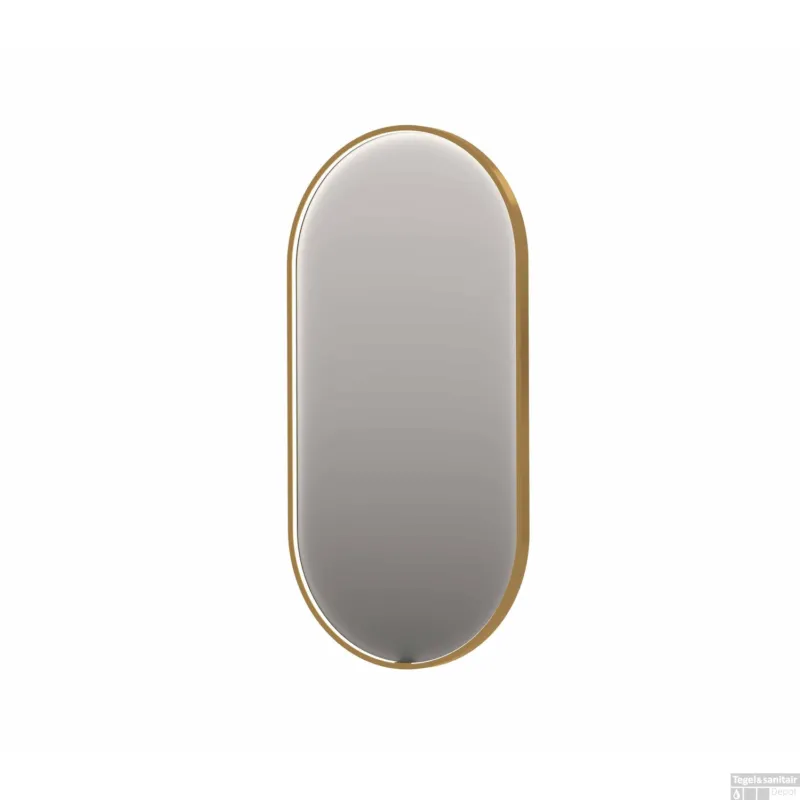 Spiegel INK SP28 Contour 60x4x120 cm in Geborsteld Mat Goud Exclusieve Aanbieding