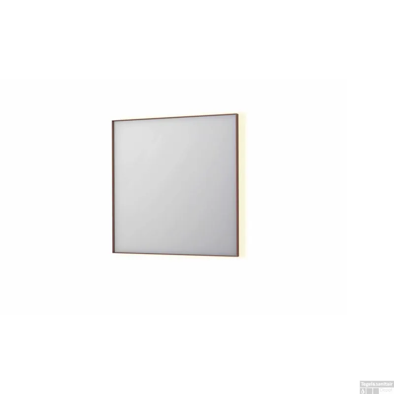 Aanbieding Spiegel INK SP32 80x4x80 cm Incl. Indirect LED-Verlichting Rondom en Spiegelverwarming Geborsteld Koper