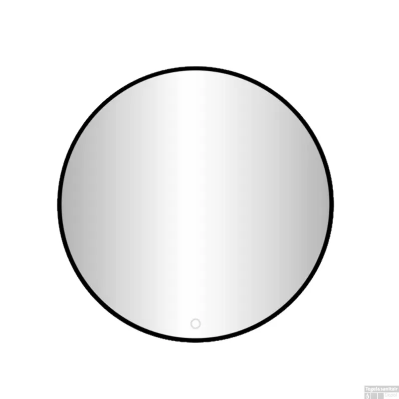 Korting Badkamerspiegel Best Design Venetie Nero LED Verlichting 140x140 cm Rond Mat Zwart