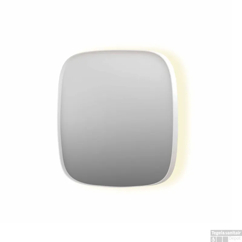 Spiegel INK SP30 80x4x80 cm incl. Indirect LED-Verlichting Rondom en Spiegelverwarming Mat Wit Gratis Retour
