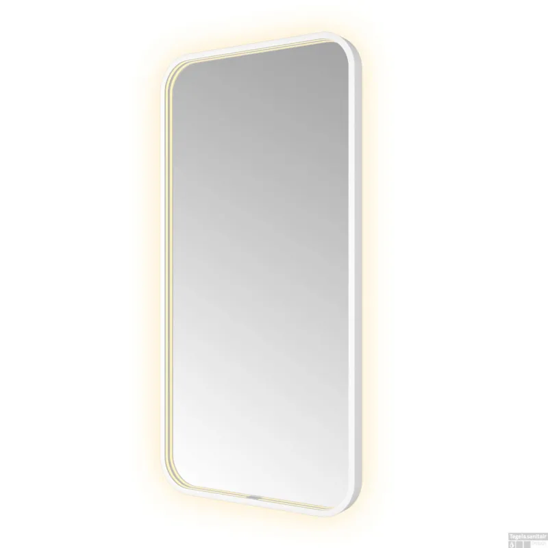 Spiegel Hotbath &MORE 100x50 cm LED-Verlichting Spiegelverwarming Rechthoek Mat Wit Hoge Kwaliteit