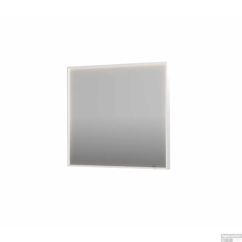 Spiegel INK SP19 90x4x80 cm incl. direct LED-Verlichting Rondom en Spiegelverwarming Mat Wit Aanbieding