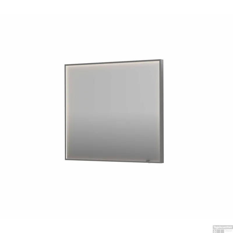 Spiegel INK SP19 90x4x80 cm incl. direct LED-Verlichting Rondom en Spiegelverwarming Geborsteld RVS Snelle Levering