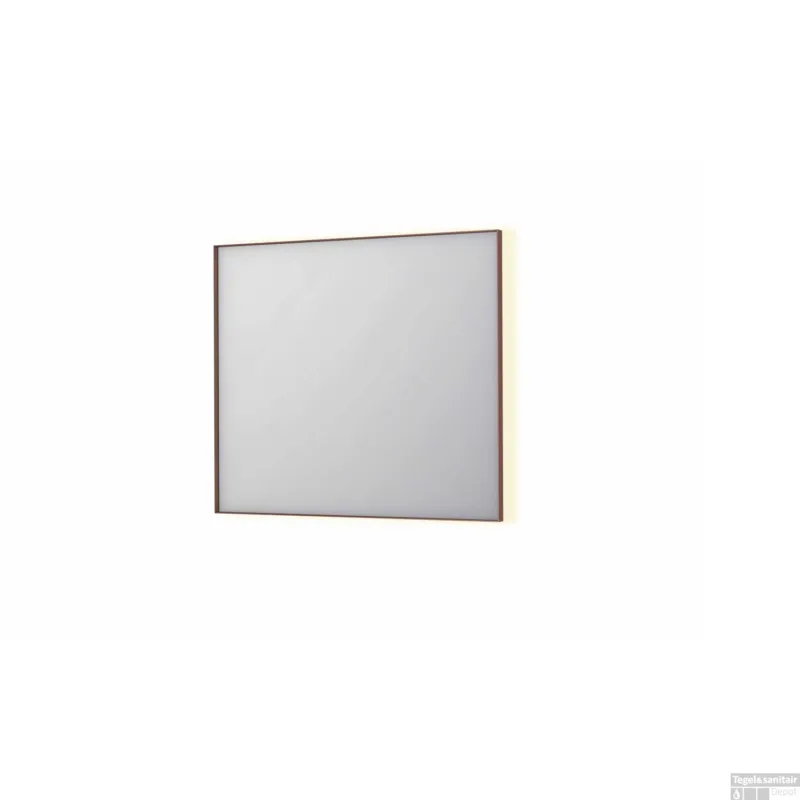 Spiegel INK SP32 90x4x80 cm Incl. Indirect LED-Verlichting Rondom en Spiegelverwarming Geborsteld RVS Snelle Levering