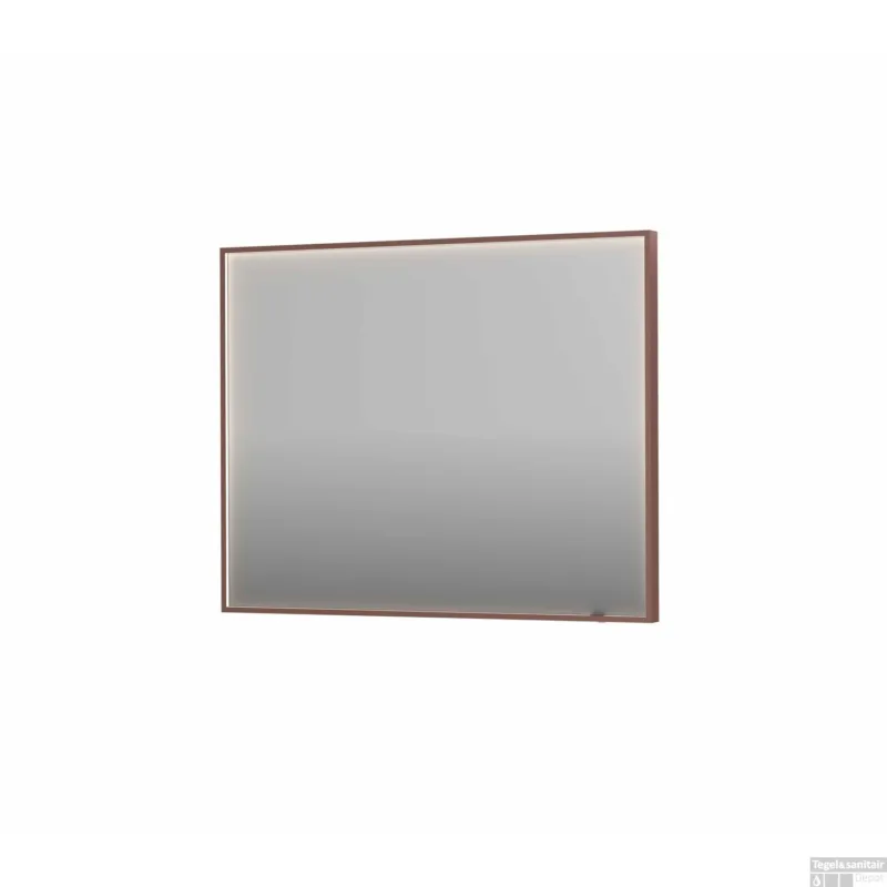 Spiegel INK SP19 100x4x80 cm incl. direct LED-Verlichting Rondom en Spiegelverwarming Geborsteld Koper Korting