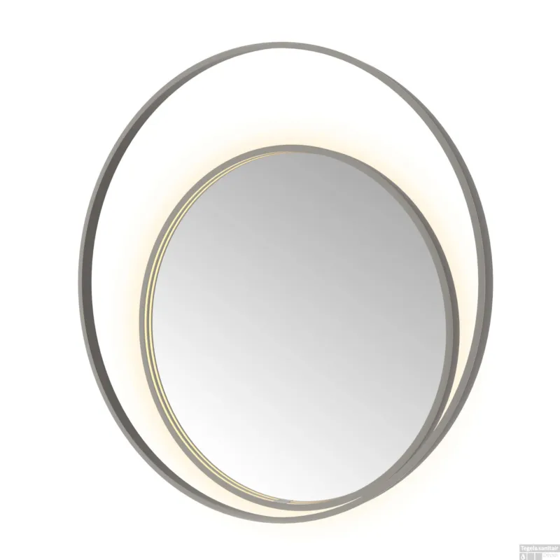 Nieuw Spiegel Hotbath &MORE 100x100 cm LED-Verlichting Spiegelverwarming Rond Deco Geborsteld Gunmetal