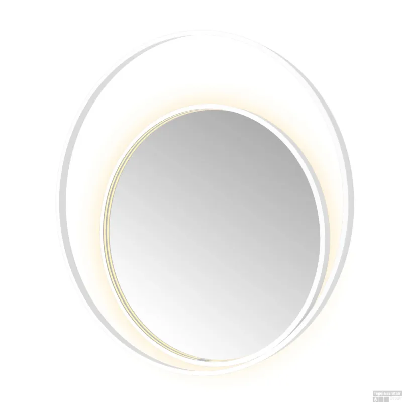 Spiegel Hotbath &MORE 100x100 cm LED-Verlichting Spiegelverwarming Rond Deco Mat Wit Op = Op