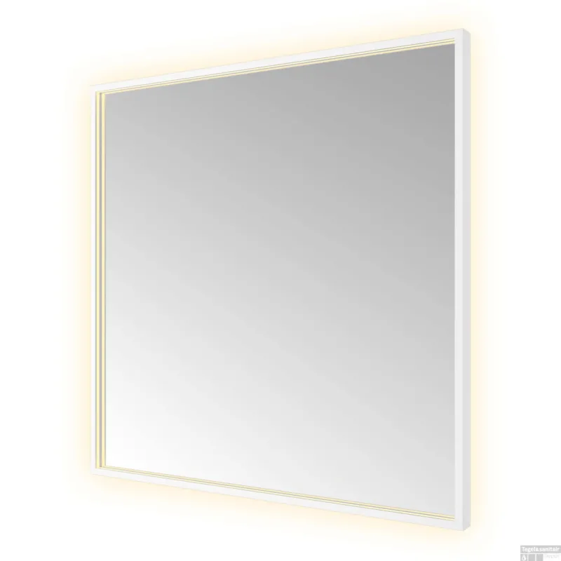 Spiegel Hotbath &MORE 80x80 cm LED-Verlichting Spiegelverwarming Vierkant Mat Wit Must-Have