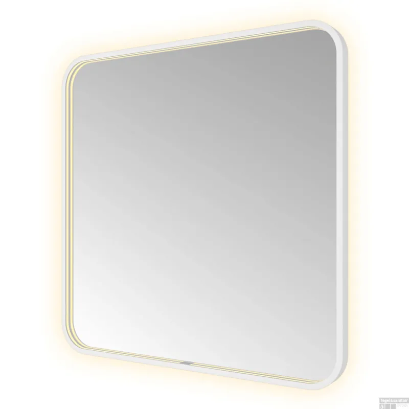 Spiegel Hotbath &MORE 80x60 cm LED-Verlichting Spiegelverwarming Vierkant Mat Wit Nu Kopen