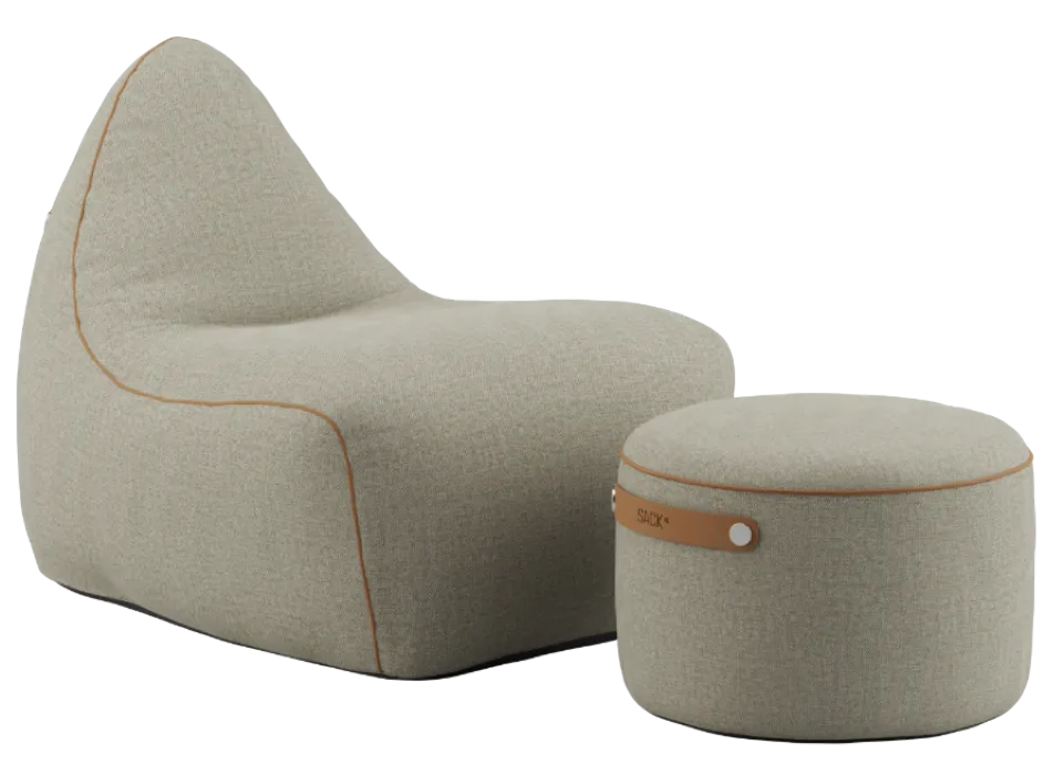 Actieprijs Sackit Indoor loungestoel met poef-Cosmo Beige