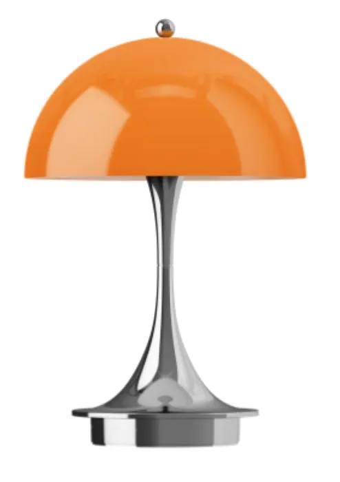 Louis Poulsen Panthella Portable 160 V3 tafellamp-Chrome Orange Gecertificeerd