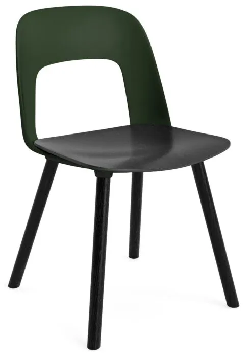 Beperkt Aanbod HAY Layout 122 stoel - zwart onderstel-Bottle Green
