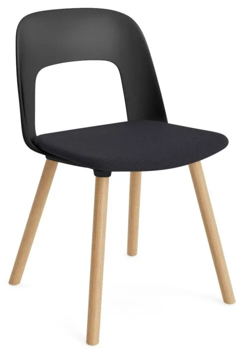 Actieprijs HAY Layout 123 stoel - Eiken onderstel-Black - Steelcut Trio 195