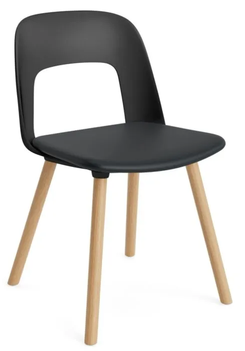 Merkproduct HAY Layout 123 stoel - Eiken onderstel-Black - Grano Black