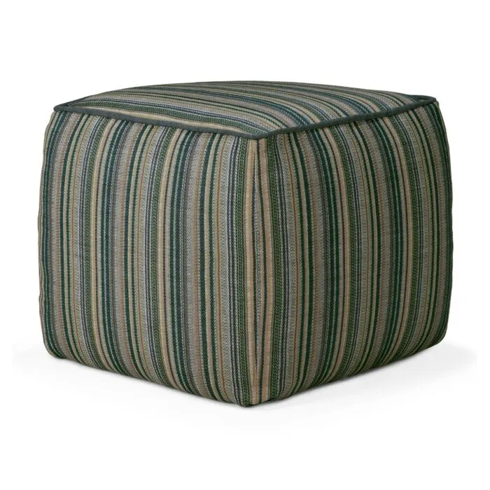 Dagaanbieding Ethnicraft Zahara outdoor poef-Blue stripe