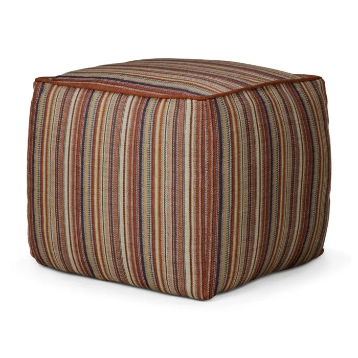 Ethnicraft Zahara outdoor poef-Terra stripe Gecertificeerd