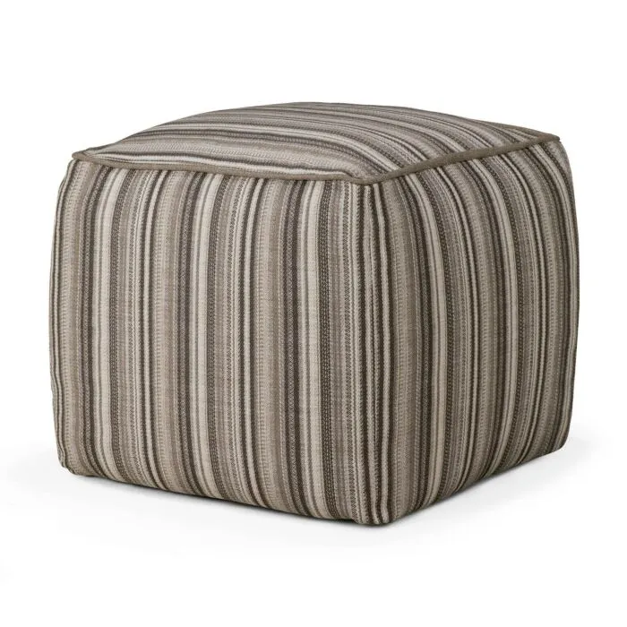 Ethnicraft Zahara outdoor poef-Grey stripe Veilige Betaling