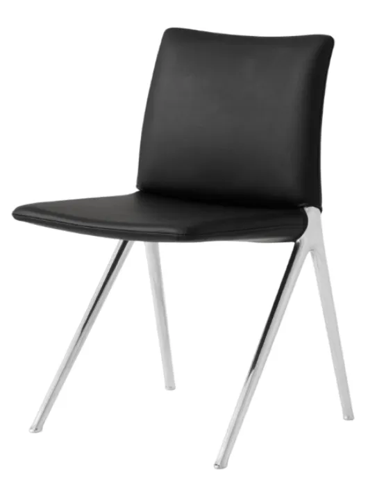 &tradition Kape IF7 stoel-Noble Leather Black-Aluminium Actieprijs