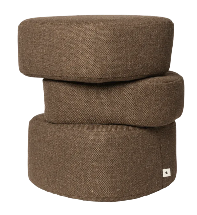 Ferm Living Plyo poef-Dark Brown Lage Prijs